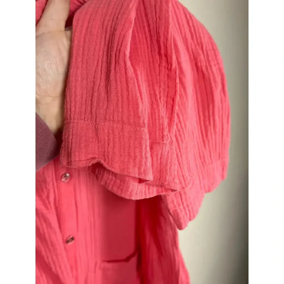 J.Jill pure Jill pink Slub Cotton Long Sleeve Tunic Button Front XL Lagenlook - Picture 4 of 12
